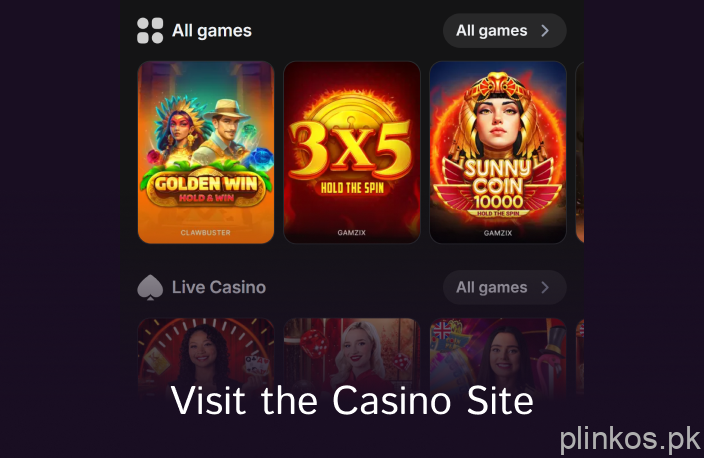 To start using Plinko Casinos App at Android, Visit the selected casino site